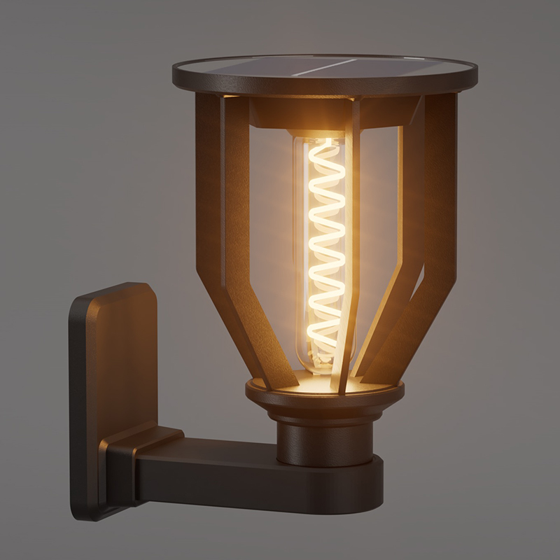 PY-LED GR B04 Rund Solar Vegglampe